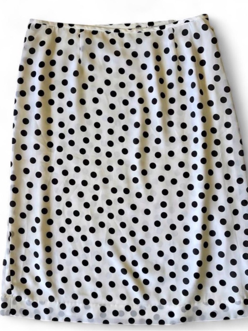 Le Suit white/black polka dot midi skirt